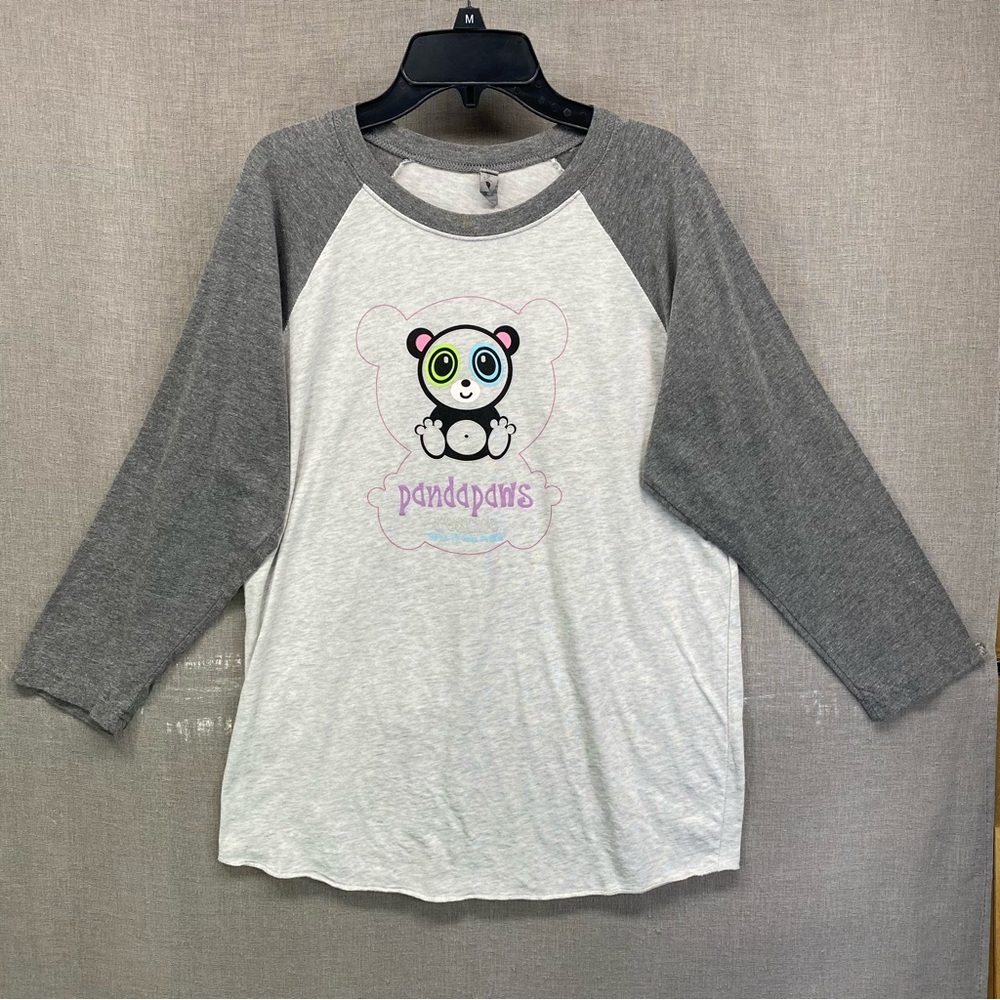 Next Level Graphic Print Panda Paws Long sleeve shirt Grey Women Size | M